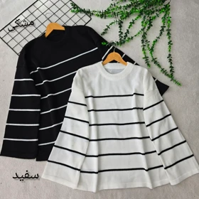 بلوز بافت لش خط‌دار ( پینترستی)