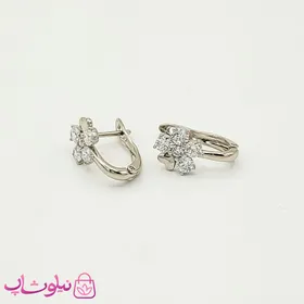 گوشواره دخترانه ژوپینگ مدل گل نقره ای