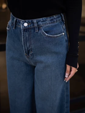 شلوارجین زنانه مدل وایدلگ قد110 شناسه71526