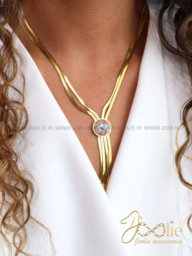 گردنبند زنانه طرح طلا مدل نشان کد N3128