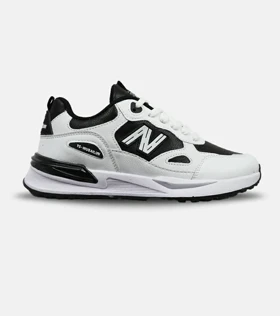 کفش کتانی مردانه سفید مشکی NEW BALANCE yg niubailun