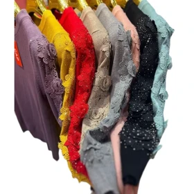 بلوز بافت مجلسی زنانه گپ ترک گل برجسته