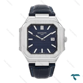 ساعت مردانه پتک فیلیپ Cubitus سیلور بند چرم سرمه ای Patek-6930-G