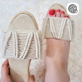 صندل زنانه مکرومه بافی بدون رکاب مدل مهشید