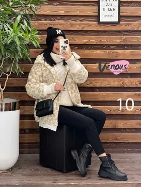کاپشن تدی طرحدار پایین کش