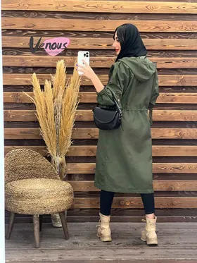 بارانی بلند آستین بنددار