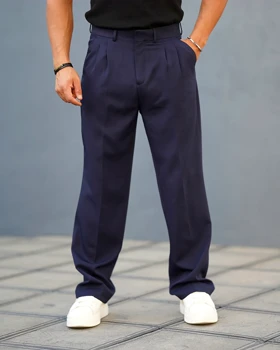 شلوار پارچه‌ای مردانه نیم بگ فیت مدل آلفا