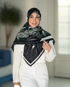روسری ابریشم ژاکارد قواره 120 30205