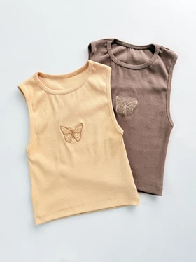 کراپ تاپ کبریتی طرح پروانه