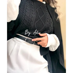 وست بافت بغل گره گندم 627 (مشكى)