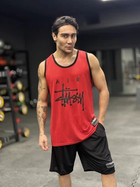 ست بسکتبالی نایک استاسی (Nike Air x Stussy) پارچه فلامنت آجری (8 رنگ)