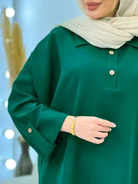 مانتو جلو بسته آستین پاگن