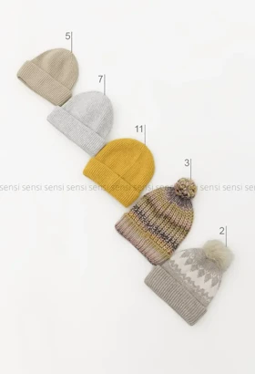 کلاه بافت وارداتی میکس کد1004739