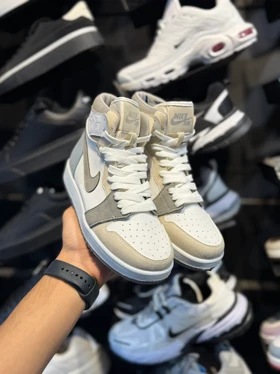 کتانی زنانه جردن وان ساق‌دار طوسی آبی