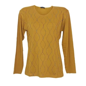 بلوز زنانه ویسکوز نگین‌دار مجلسی