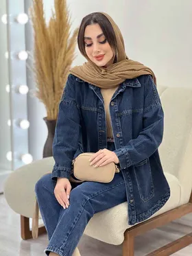 مانتو جین برش‌دار رستا