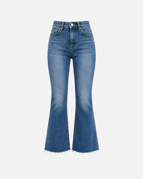 شلوار جین فلر زارا Zara مدل Cropped Flare Medium Blue