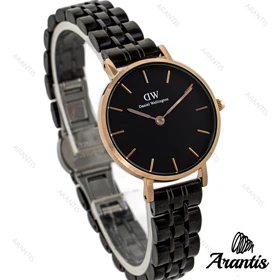 ساعت دنیل ولینگتون زنانه مشکی رزگلد بند فلزی اسمال w-3136