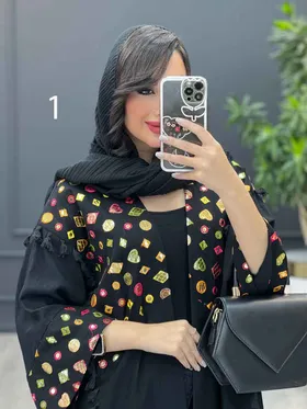مانتو بلند طرح دار ترکیبی