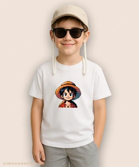تیشرت بچگانه طرح وان پیس شخصیت لوفی کد 970