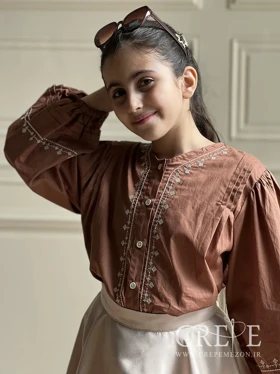 شومیز آستین پفی شماره دوزی