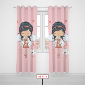 پرده پانچی اتاق کودک برند مینوریا کیدز طرح دخترانه کد p-260