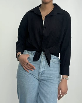 شومیز شیشه ای کد 500493 (مشکی)