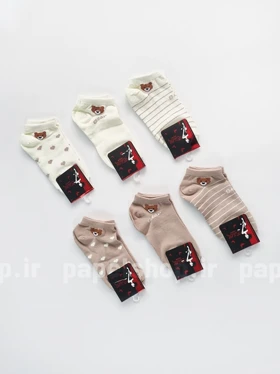 جوراب مچی نخ پنبه طرح خرس