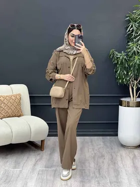 ست مانتو و شلوار چهار جیب