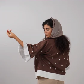 مانتو شکوفه (شکلاتی)