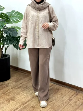 تونیک مانتویی دکمه دار شمیم
