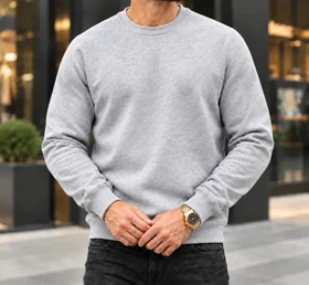 دورس لش طوسی ملانژ کد 208 (Heather Grey) یقه گرد پارچه سه نخ پنبه اورجینال دیلم