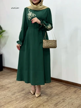 پیراهن مانتویی گلدوزی یامین