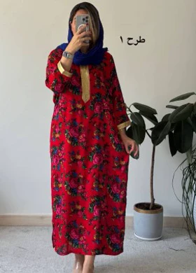 پیراهن نخی گلی