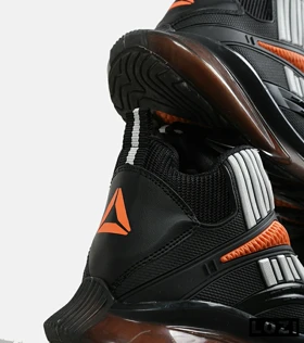 کفش کتانی ساق‌دار مشکی نارنجی سفید Reebok Shaq Attaq