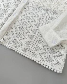 شومیز قلاب بافی جلو دکمه کد 4837