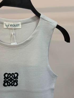 تاپ کشبافت گلدوزی ویولت (طوسی)