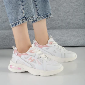 کفش و کتانی زنانه مدل فشیون FASHION رنگ سفید صورتی