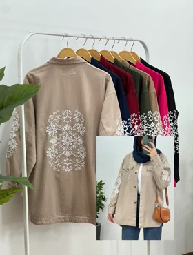 مانتو کتان کاغذی گلدوزی(ایراد دار)