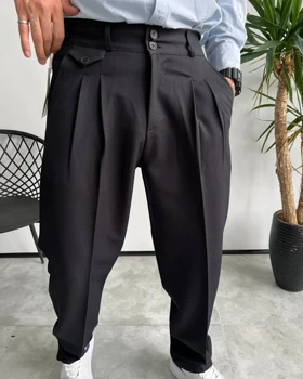 شلوار نیم بگ پارچه ای ZARA