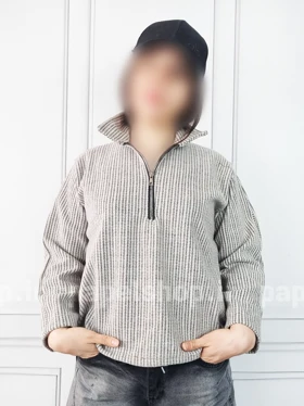 بلوز نیم زیپ پایین گتردار