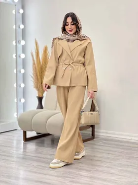 ست مانتو و شلوار کمر گت