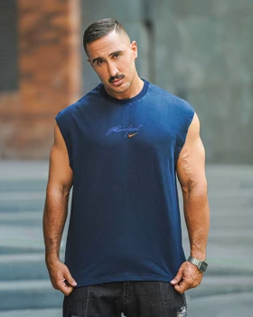 رکابی ورزشی وست NIKE سرمه ای