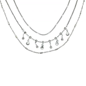 گردنبند زنانه سه لاین آویز صدف