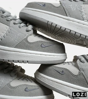 کفش کتانی مردانه و زنانه طوسی خاکستری نایک NIKE jordan 1 مدل 6229