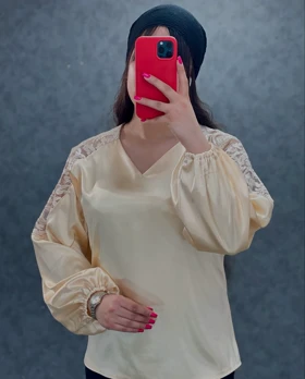 شومیز سرشانه گیپور
