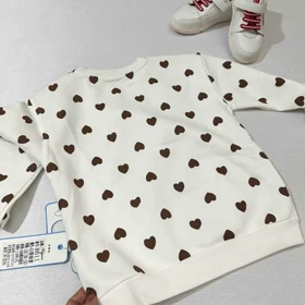 بلوز دخترانه یقه ب ب طرح قلبی