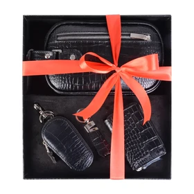 ست هدیه لاکچری چرم کروکو مردانه