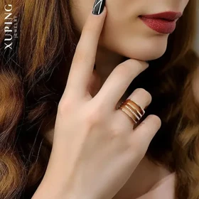 انگشتر زنانه طرح طلا مدل خطی برند ژوپینگ