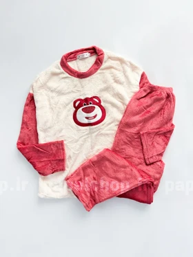 ست بلوز و شلوار حوله ای طرح خرس خندان